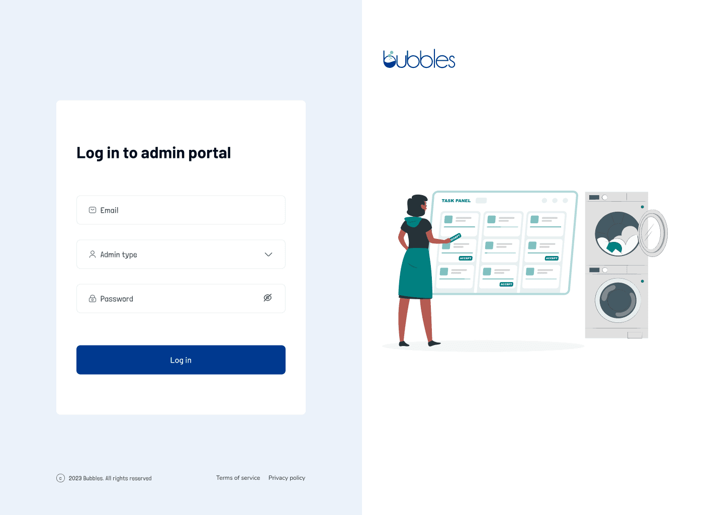 Bubbles mobile application screens